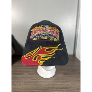 Jeff Gordon 2001 NASCAR Hat Cup Series Champion Adjustable Hat; 24; FLAMES